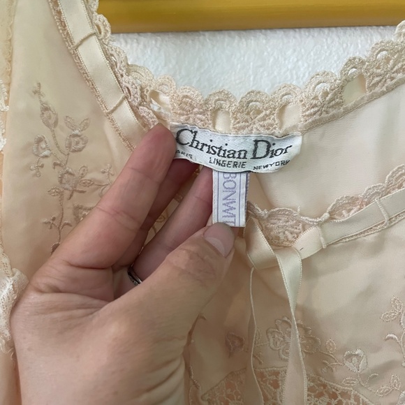 Vintage Christian Dior pink satin nightgown lingerie - Picture 2 of 3